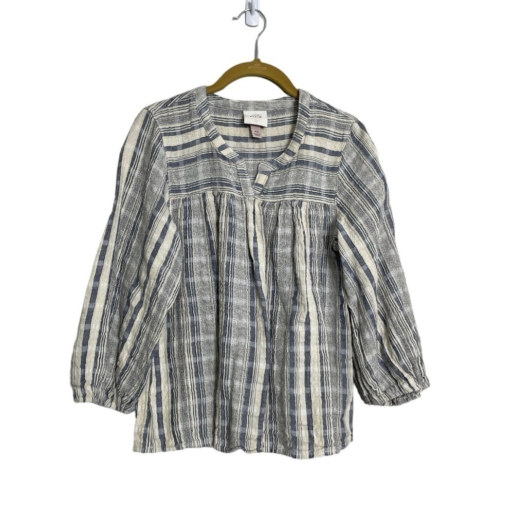 Knox Rose Stripe Boho Boxy Blouse XS
